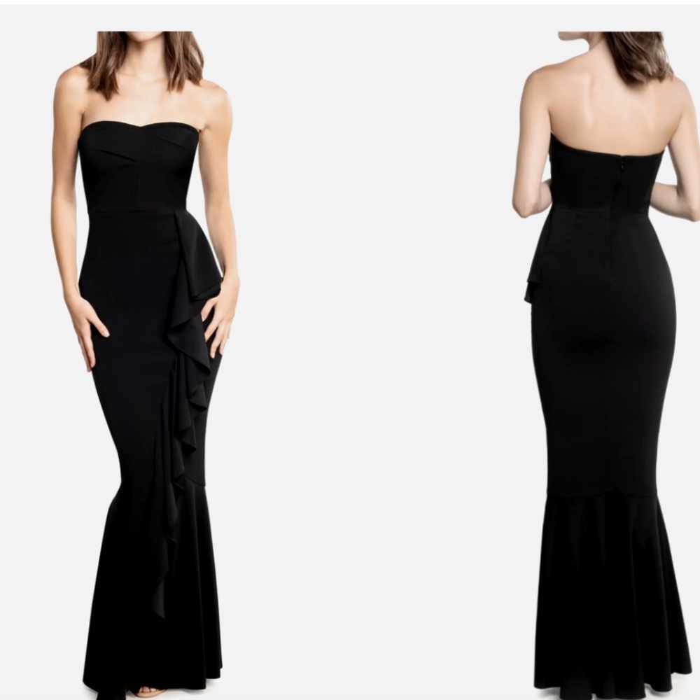 Dress the Population Paris Ruffle Strapless Mermaid Gown Size XS.